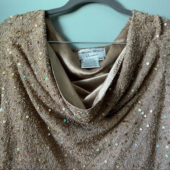Adrianna Papello occasions women Sequin and beaded cowl neck top  size 14 - Picture 12 of 14